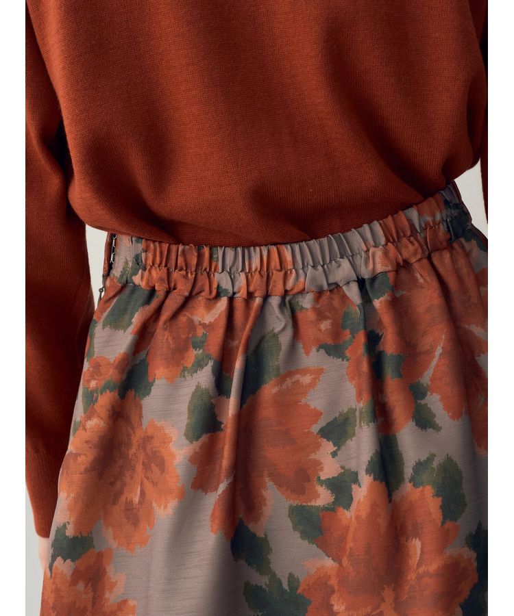 YECCA VECCA「ヴィンテージフラワー柄フレアスカート」|フレア|