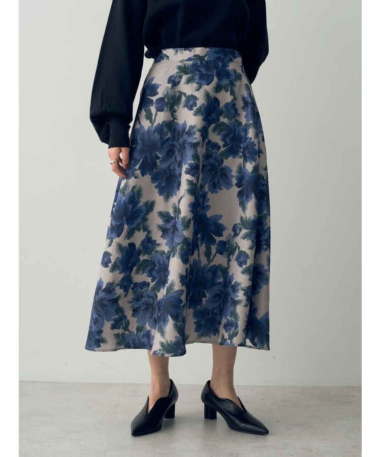 YECCA VECCA「ヴィンテージフラワー柄フレアスカート」|フレア|