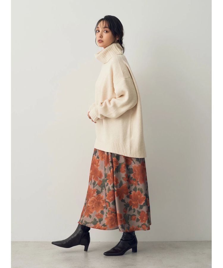 YECCA VECCA「ヴィンテージフラワー柄フレアスカート」|フレア|