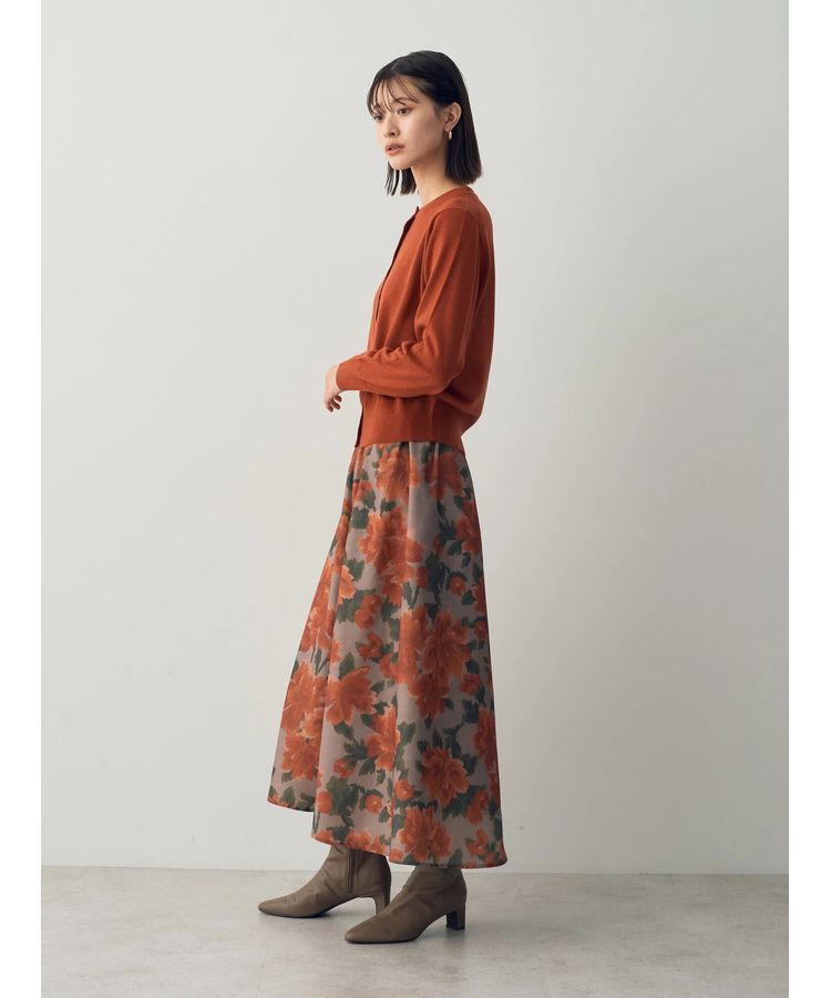 YECCA VECCA「ヴィンテージフラワー柄フレアスカート」|フレア|