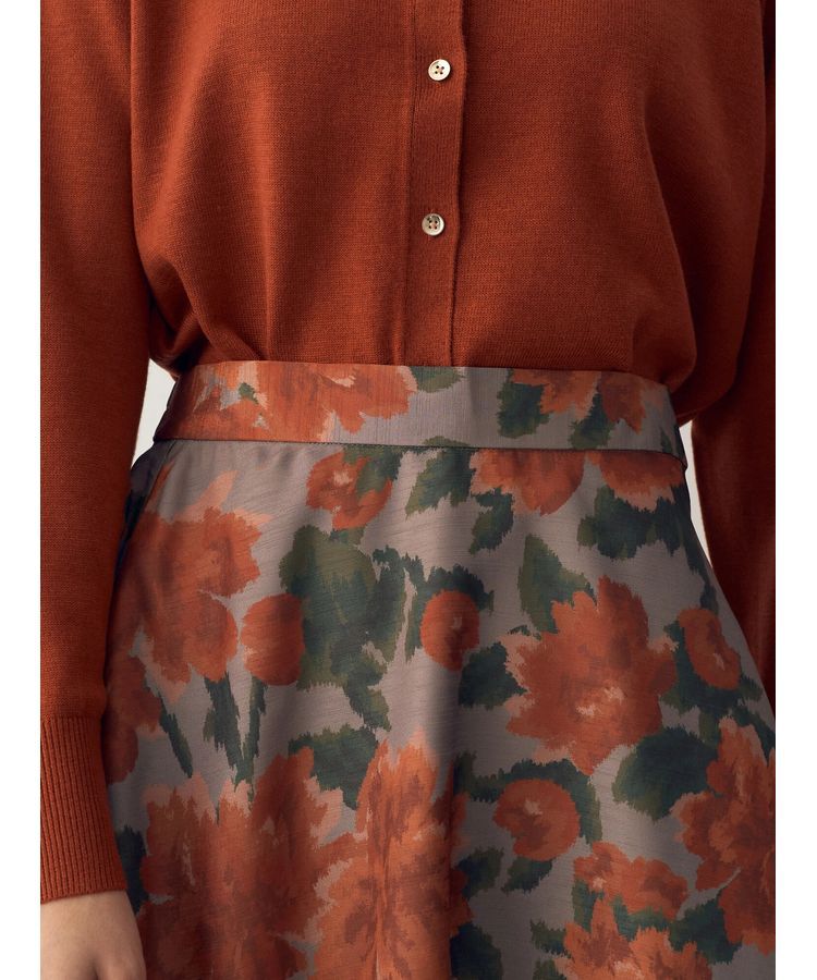 YECCA VECCA「ヴィンテージフラワー柄フレアスカート」|フレア|