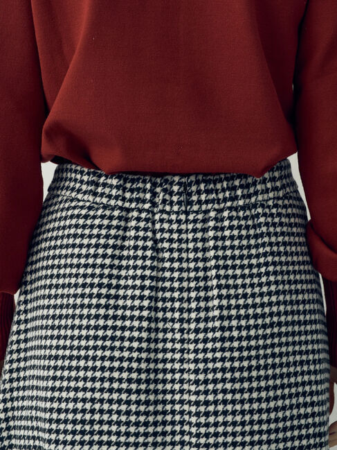 YECCA VECCA「千鳥柄Aラインロングスカート」|スカート|