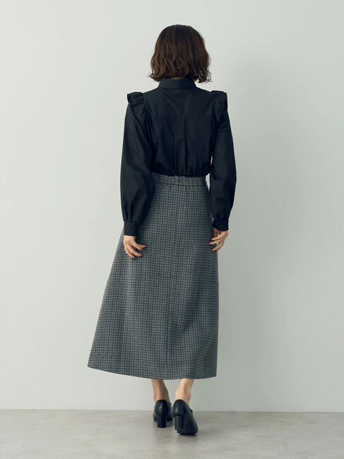 YECCA VECCA「千鳥柄Aラインロングスカート」|スカート|