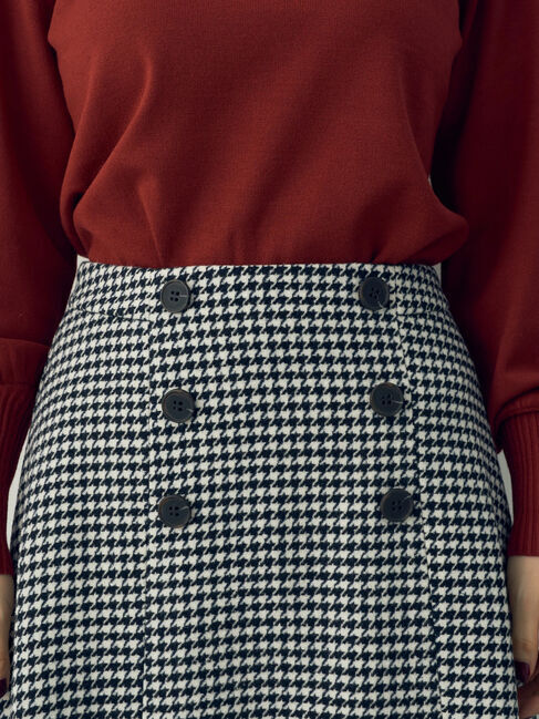 YECCA VECCA「千鳥柄Aラインロングスカート」|スカート|