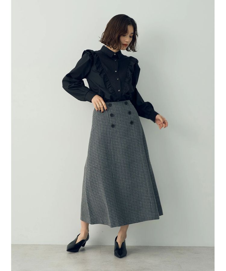 YECCA VECCA「千鳥柄Aラインロングスカート」|スカート|