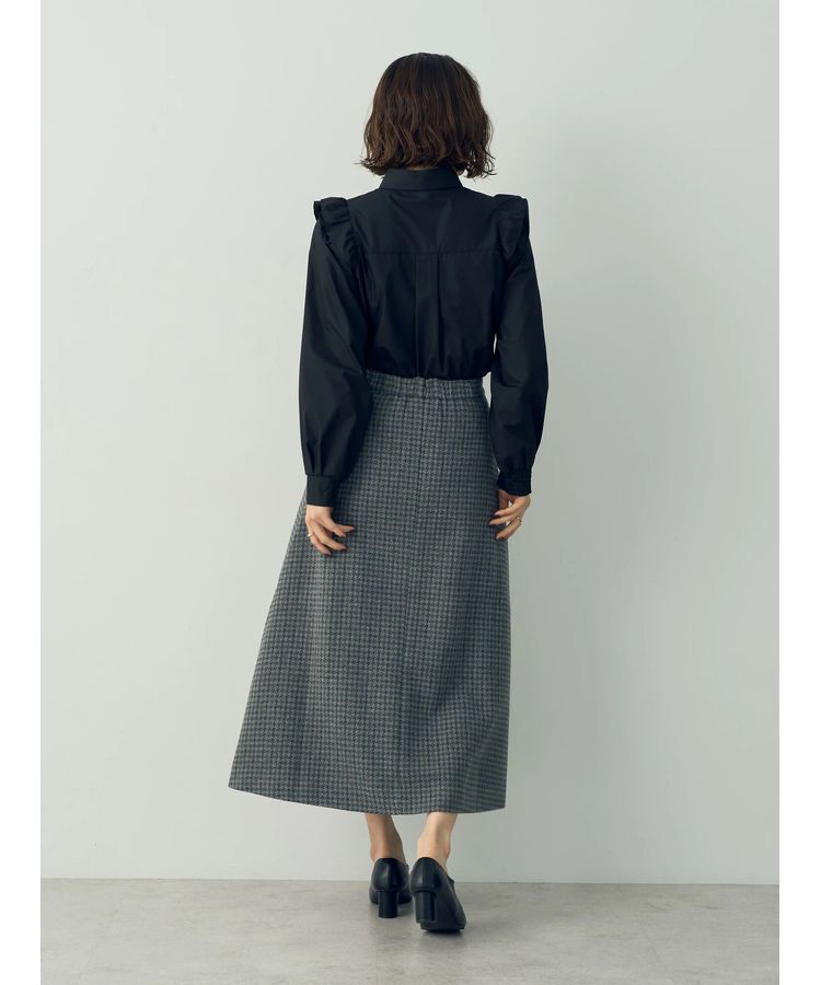 YECCA VECCA「千鳥柄Aラインロングスカート」|スカート|