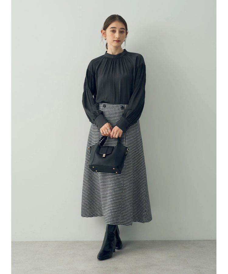 YECCA VECCA「千鳥柄Aラインロングスカート」|スカート|