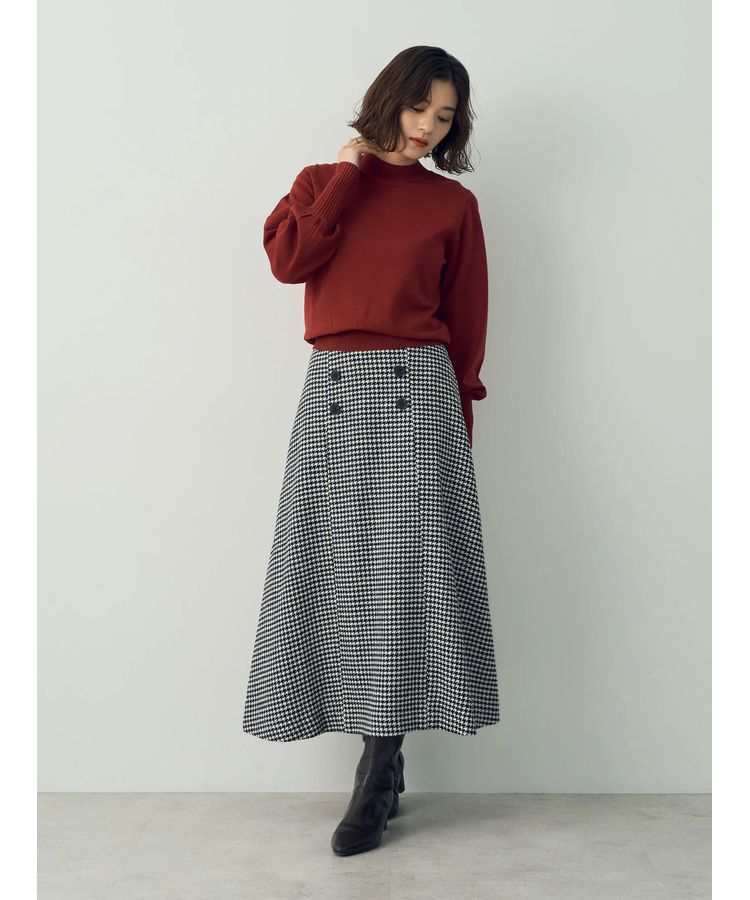 YECCA VECCA「千鳥柄Aラインロングスカート」|スカート|