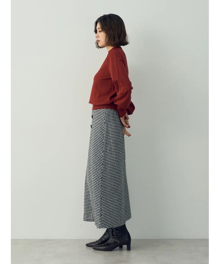 YECCA VECCA「千鳥柄Aラインロングスカート」|スカート|