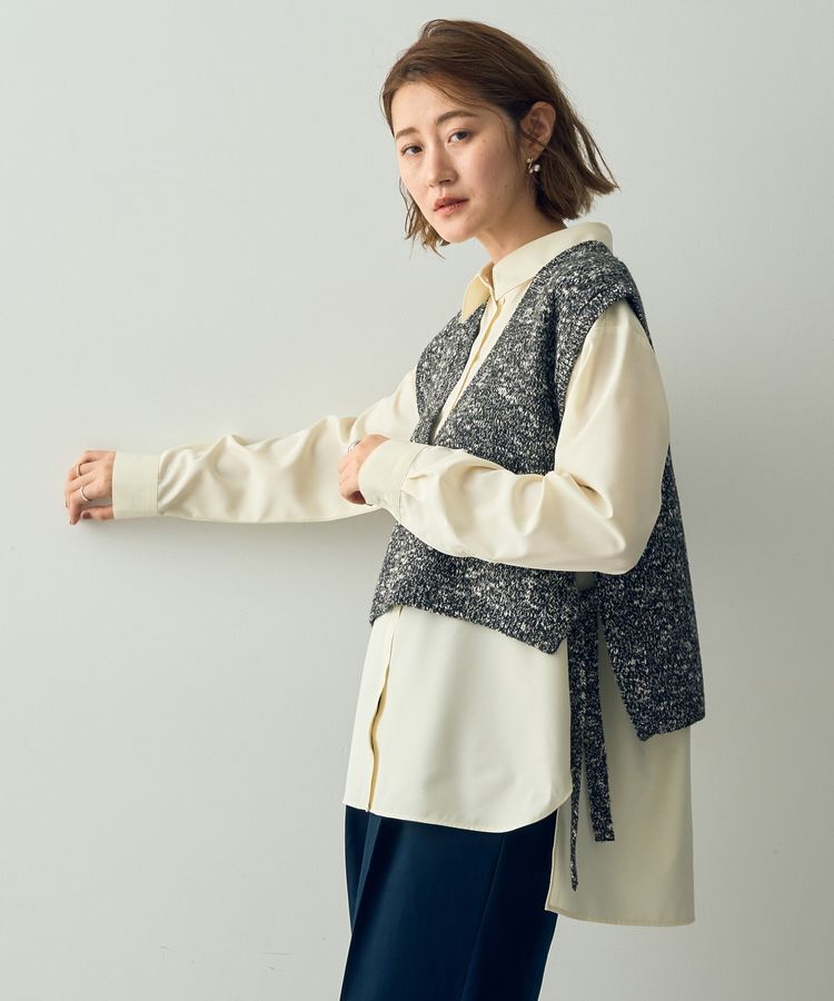 YECCA VECCA「【2点SET】シャツレイヤードニットベスト」|ベスト・ジレ|