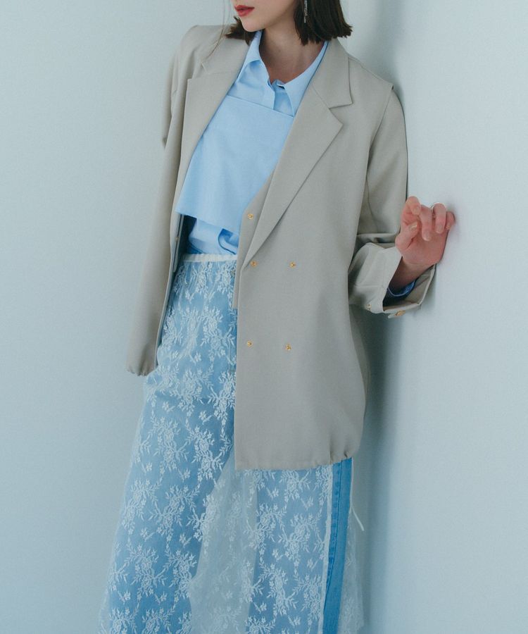 YECCA VECCA「サイドリボンレースレイヤードスカート」|スカート|