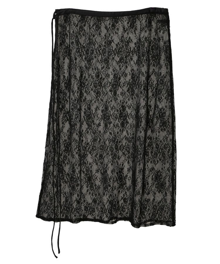 YECCA VECCA「サイドリボンレースレイヤードスカート」|スカート|