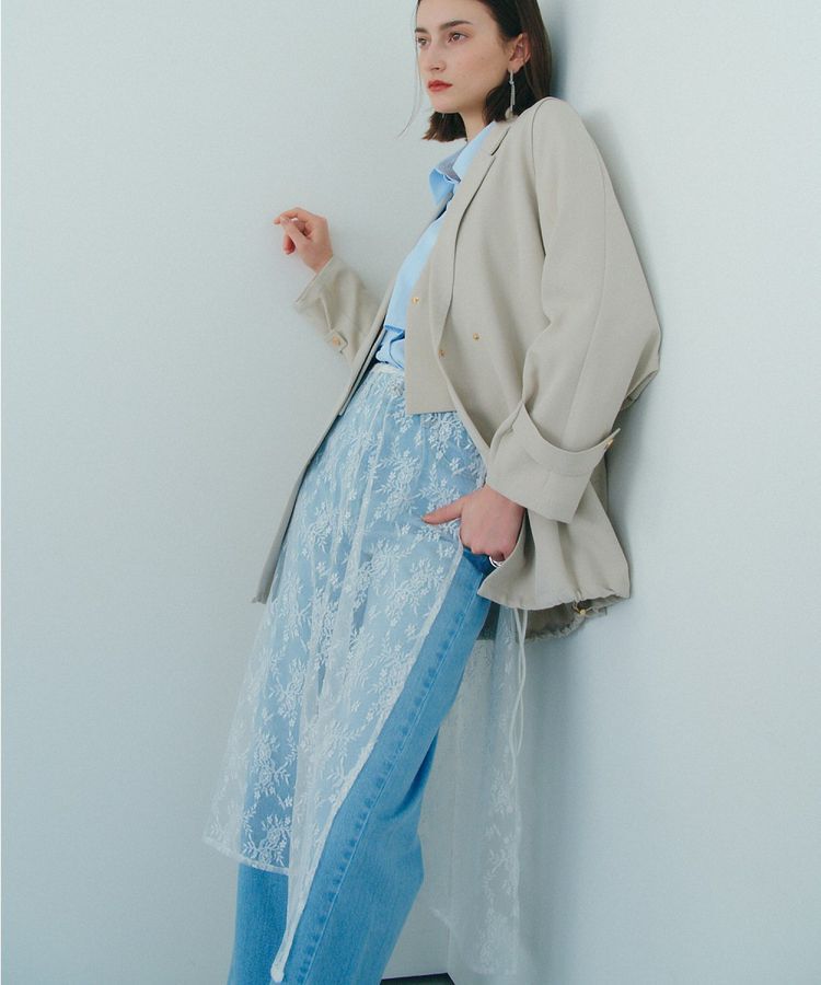 YECCA VECCA「サイドリボンレースレイヤードスカート」|スカート|