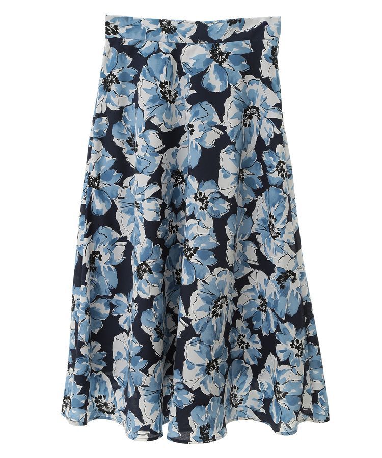 YECCA VECCA「大花柄フレアスカート」|フレア|