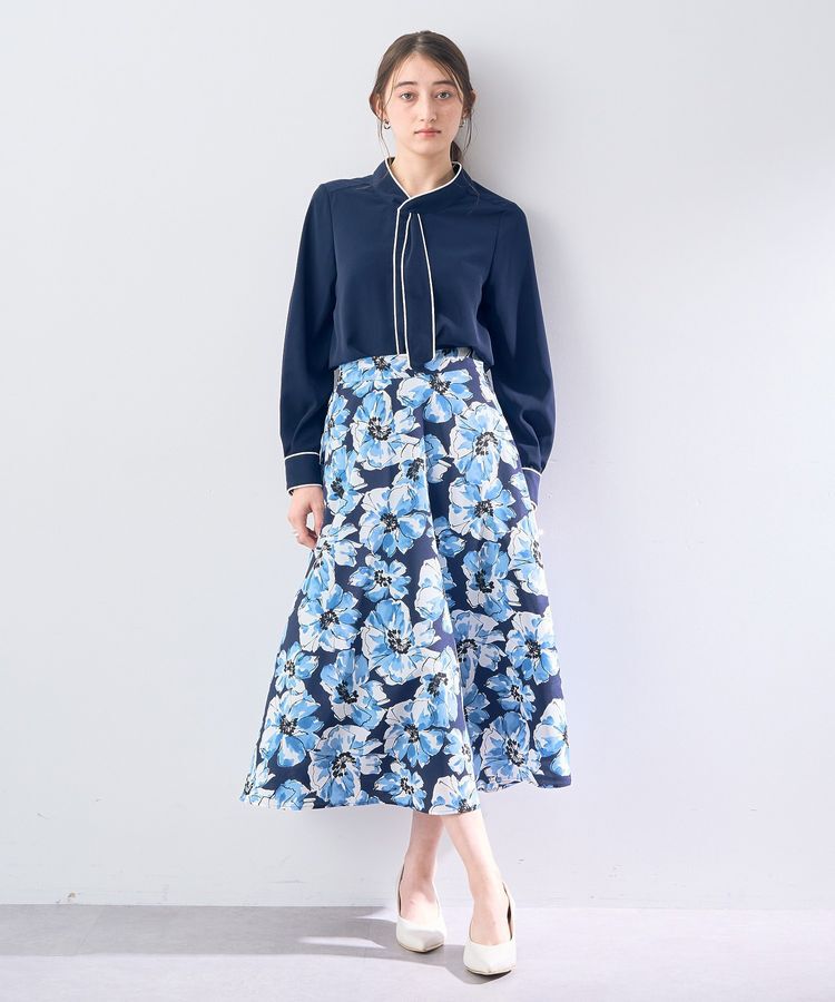 YECCA VECCA「大花柄フレアスカート」|フレア|