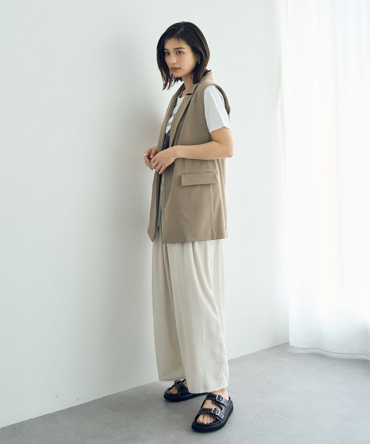 YECCA VECCA「シルキータックワイドパンツ」|その他|