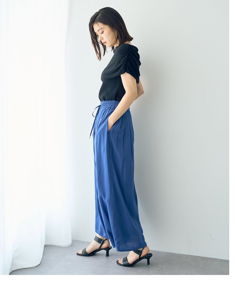 YECCA VECCA「シルキータックワイドパンツ」|その他|