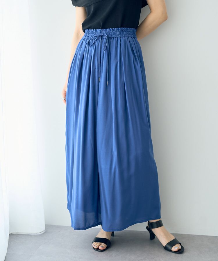 YECCA VECCA「シルキータックワイドパンツ」|その他|Blue