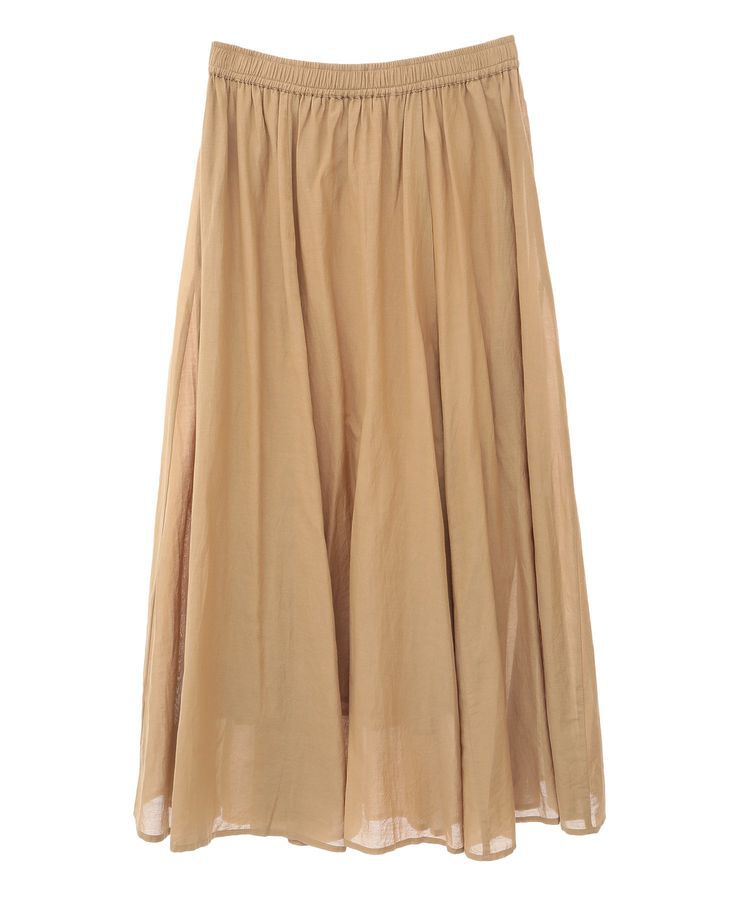 YECCA VECCA「綿レーヨンギャザーロングスカート」|フレア|