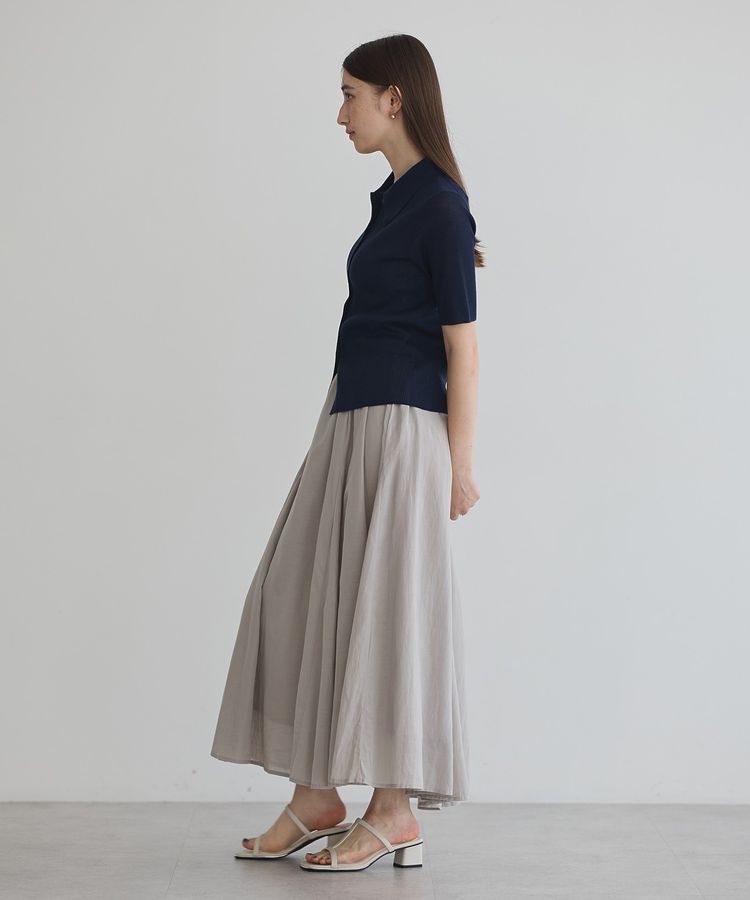 YECCA VECCA「綿レーヨンギャザーロングスカート」|フレア|