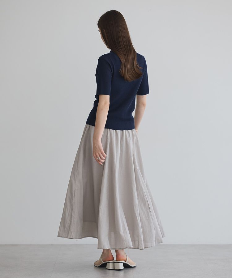 YECCA VECCA「綿レーヨンギャザーロングスカート」|フレア|