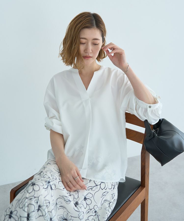 YECCA VECCA「2wayボリューム袖スキッパーブラウス」|シャツ・ブラウス|
