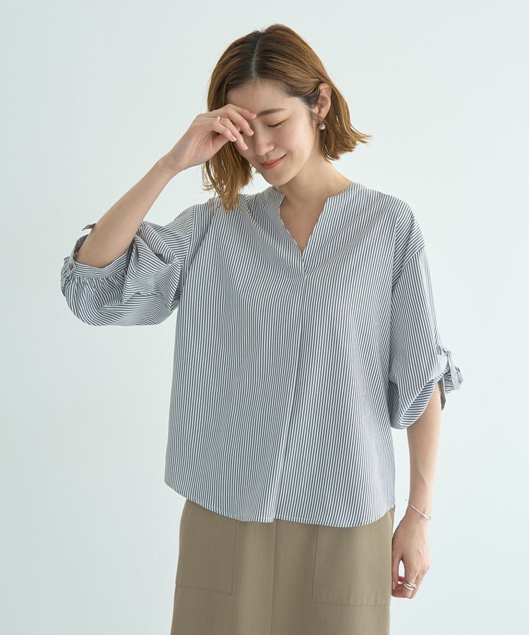 YECCA VECCA「2wayボリューム袖スキッパーブラウス」|シャツ・ブラウス|