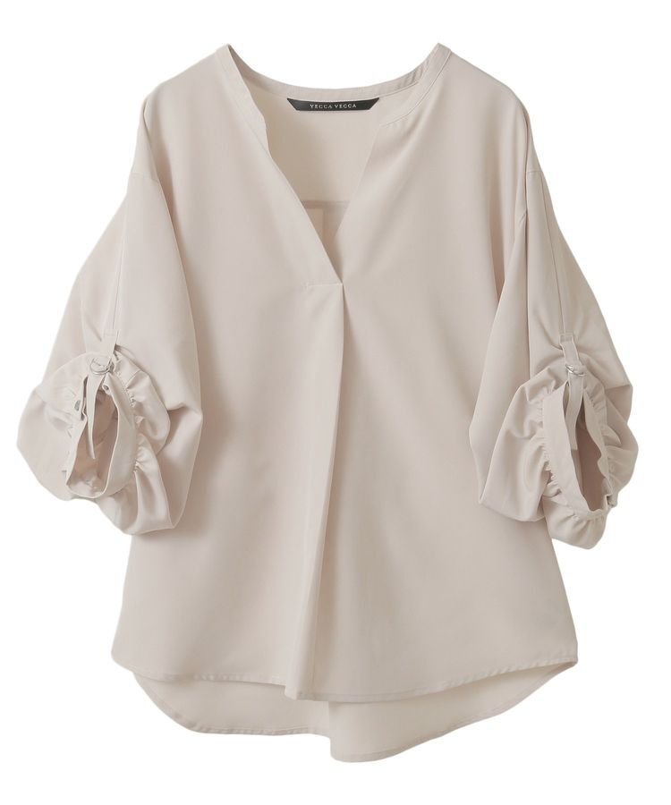 YECCA VECCA「2wayボリューム袖スキッパーブラウス」|シャツ・ブラウス|