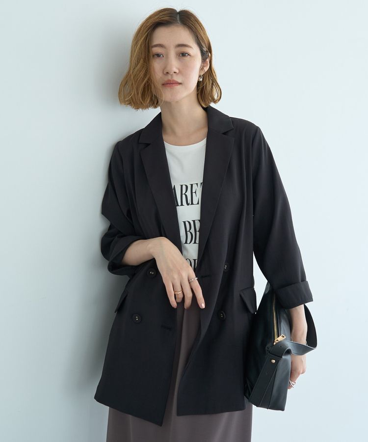 YECCA VECCA「【接触冷感】COOLシャツテーラードジャケット」|テーラードジャケット|Black