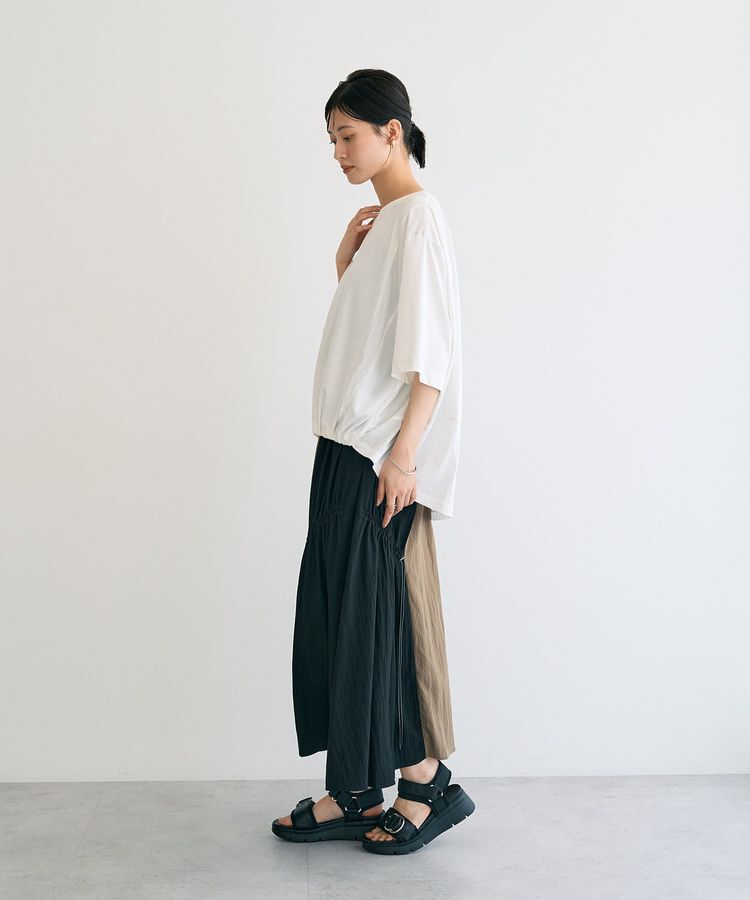 Editt by YECCA VECCA「ドロストデザインロングスカート」|フレア|