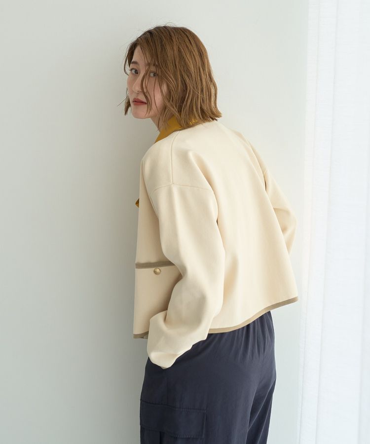 YECCA VECCA「金釦トリミングジャケットライクカーディガン」|カーディガン|
