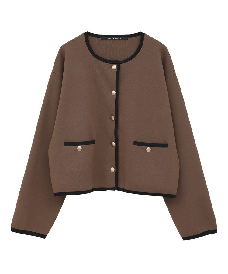 YECCA VECCA「金釦トリミングジャケットライクカーディガン」|カーディガン|