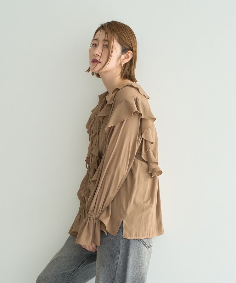YECCA VECCA「ラッフルリボンロングブラウス」|シャツ・ブラウス|