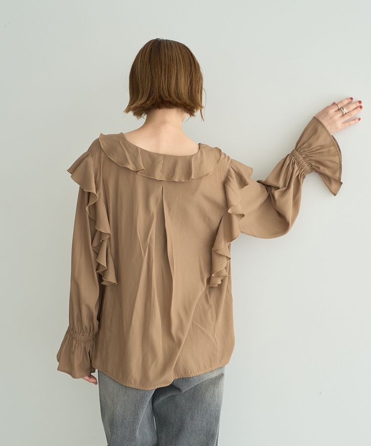 YECCA VECCA「ラッフルリボンロングブラウス」|シャツ・ブラウス|
