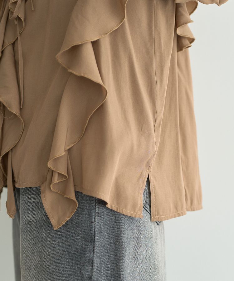 YECCA VECCA「ラッフルリボンロングブラウス」|シャツ・ブラウス|