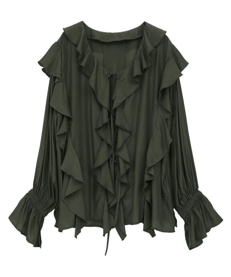 YECCA VECCA「ラッフルリボンロングブラウス」|シャツ・ブラウス|