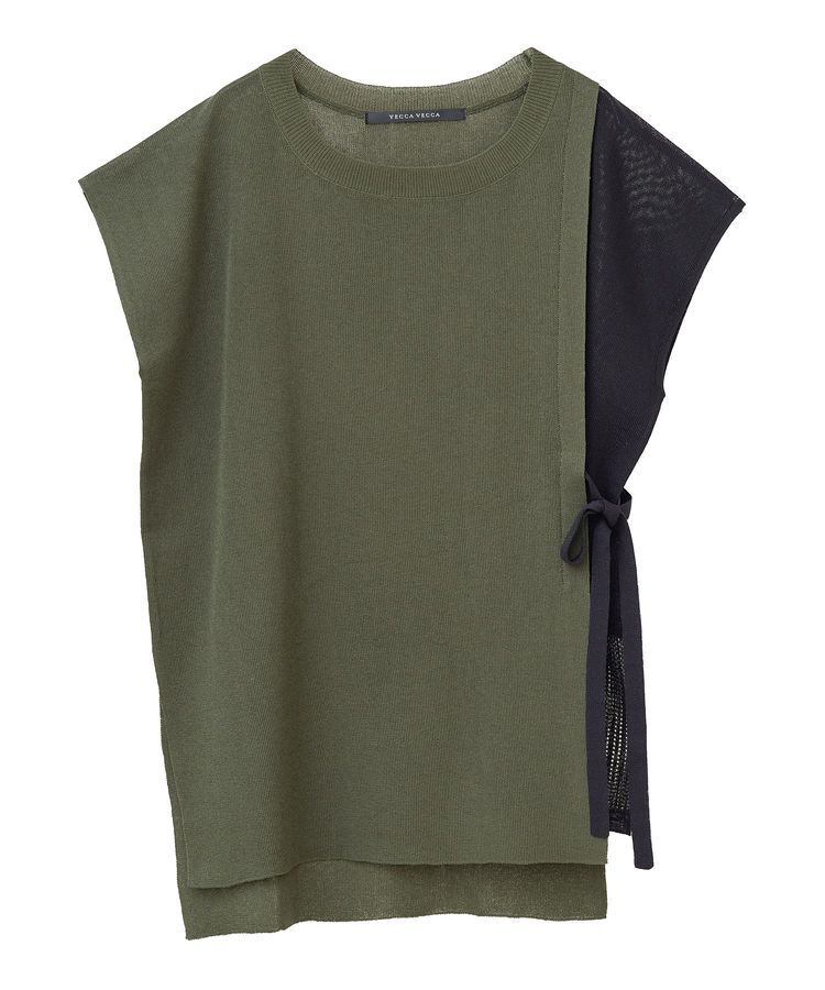 YECCA VECCA「メッシュ編みレイヤードニット」|ニット・セーター|