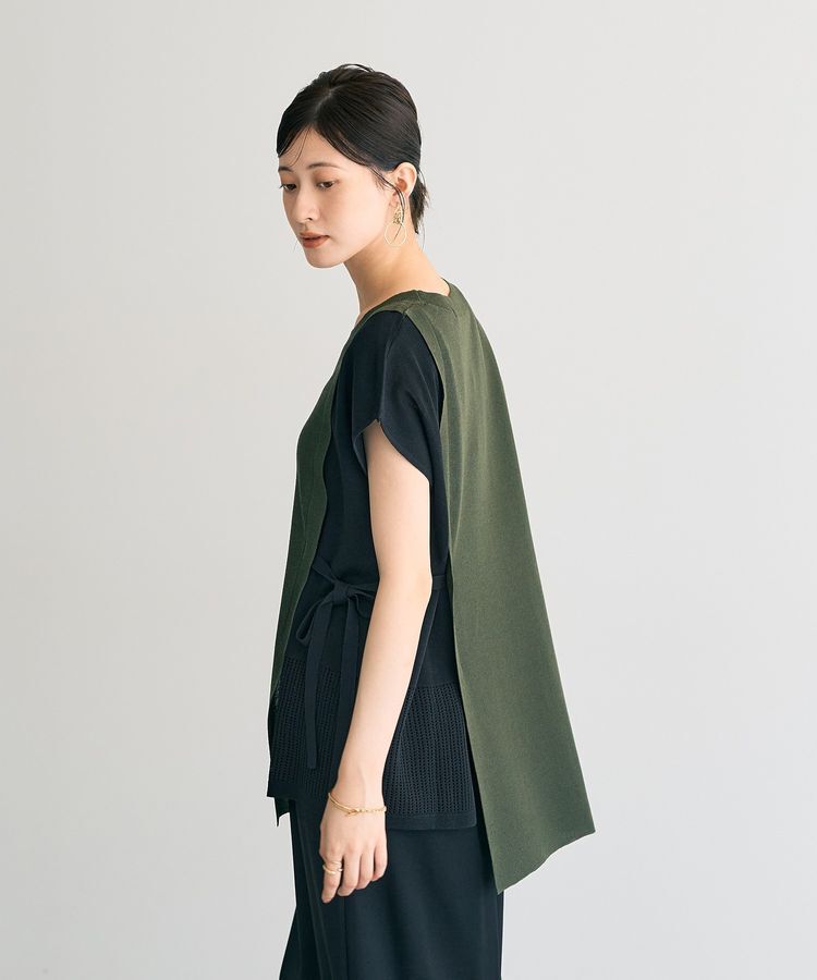 YECCA VECCA「メッシュ編みレイヤードニット」|ニット・セーター|