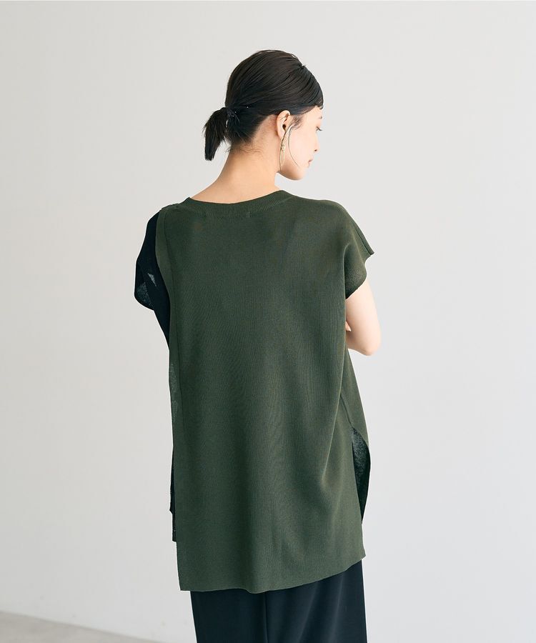 YECCA VECCA「メッシュ編みレイヤードニット」|ニット・セーター|