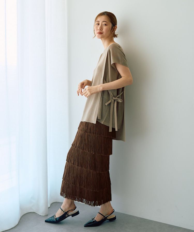 YECCA VECCA「メッシュ編みレイヤードニット」|ニット・セーター|