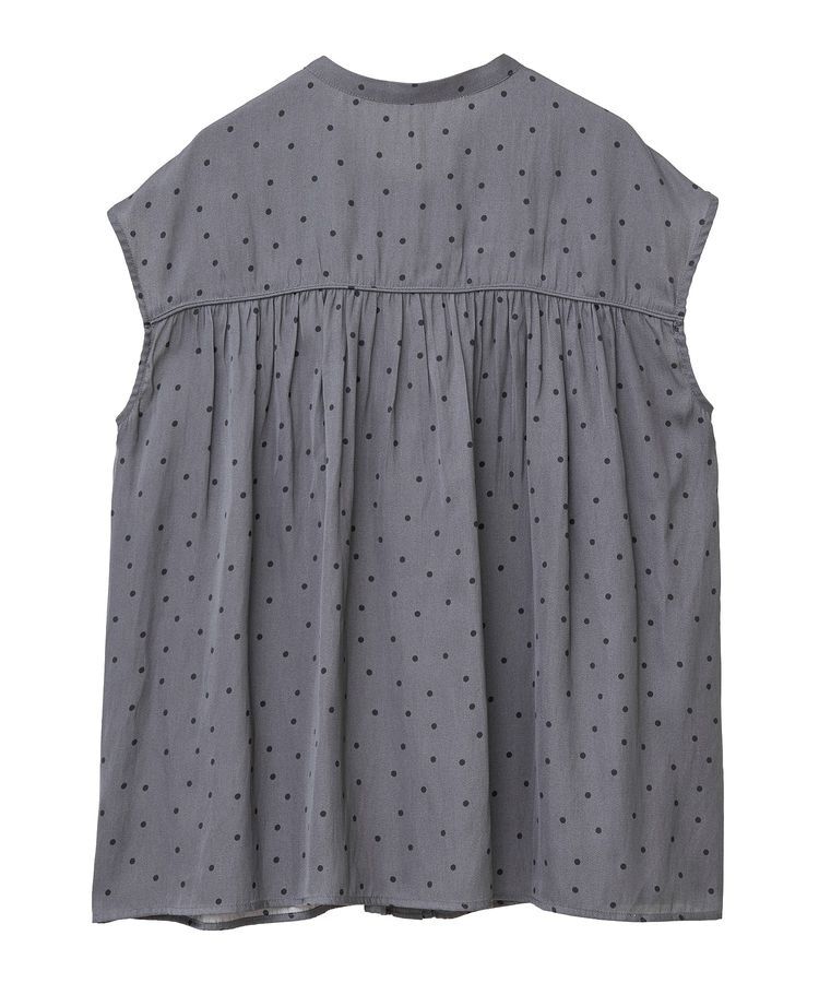 YECCA VECCA「ドット柄ギャザーブラウス」|シャツ・ブラウス|