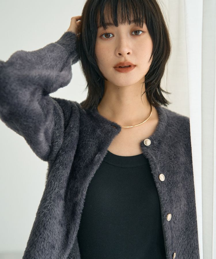 YECCA VECCA「金釦ジャケットライクニットカーディガン」|カーディガン|