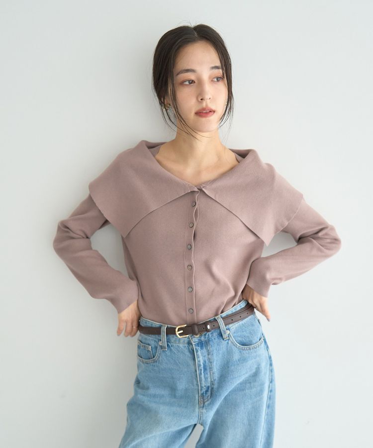 YECCA VECCA「2wayオフショルカラーカーディガン」|カーディガン|