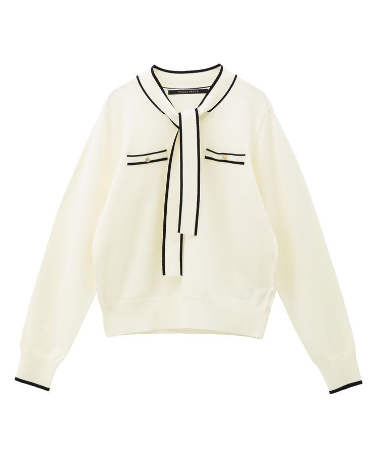 YECCA VECCA「配色ボウタイニット」|ニット・セーター|