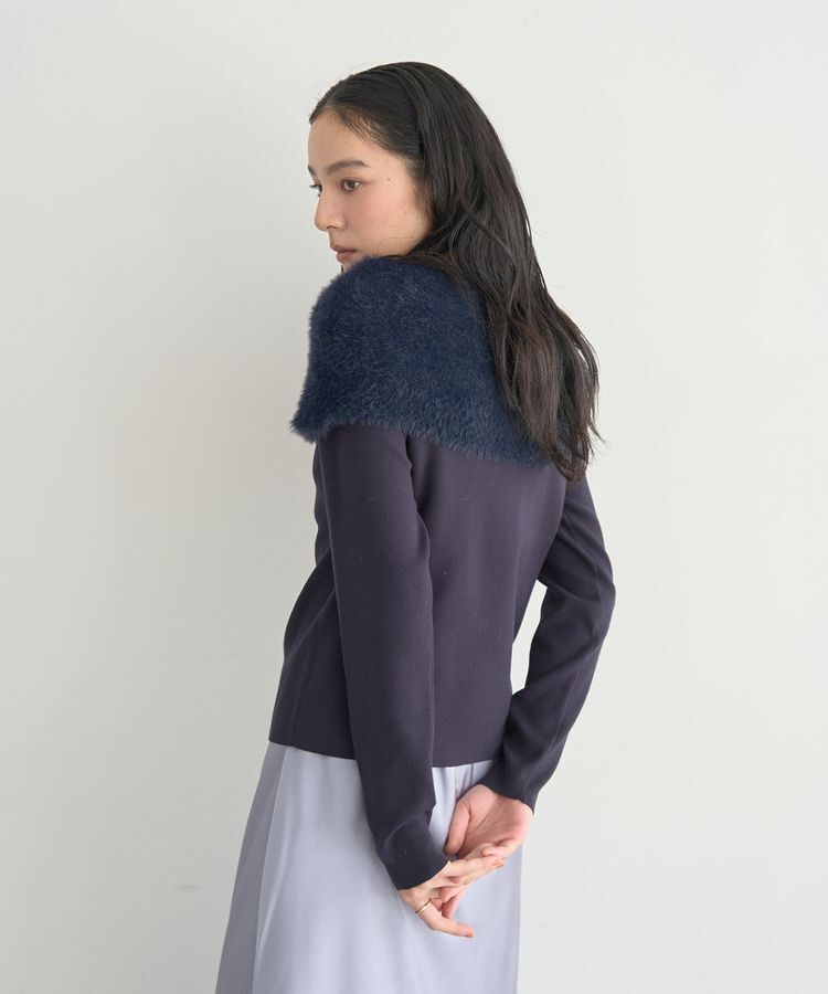 YECCA VECCA「ファーMIXオフショルニット」|ニット・セーター|