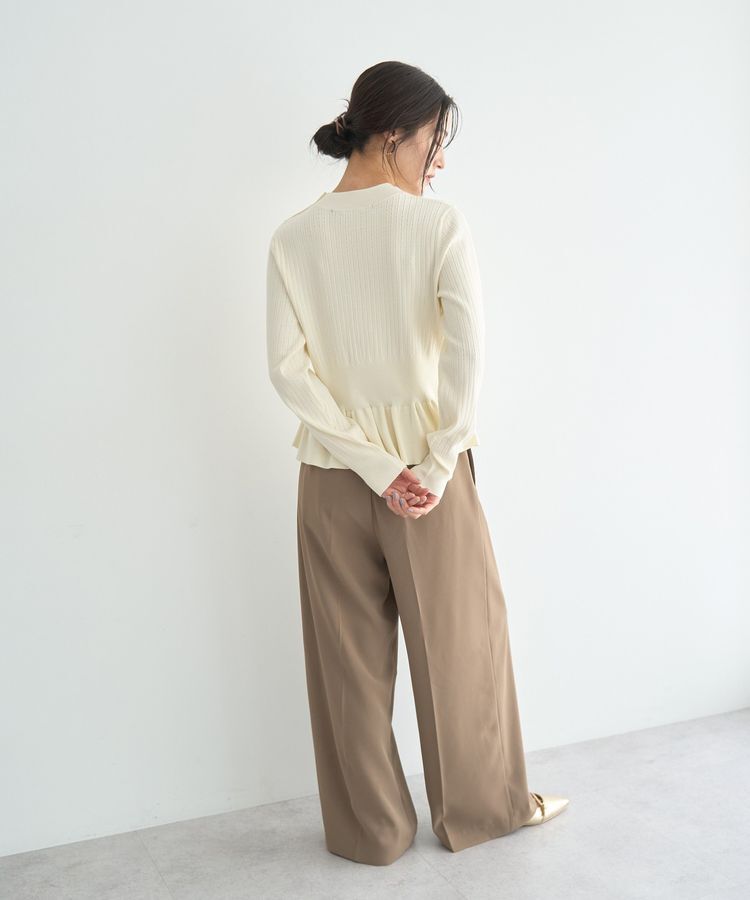 YECCA VECCA「金釦ペプラムニット」|ニット・セーター|