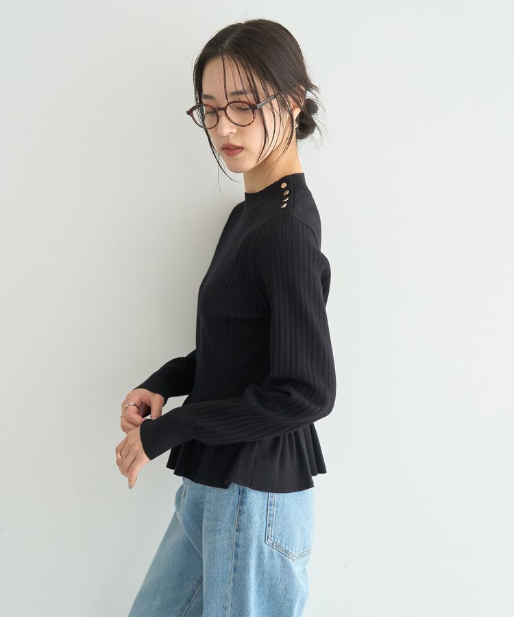 YECCA VECCA「金釦ペプラムニット」|ニット・セーター|