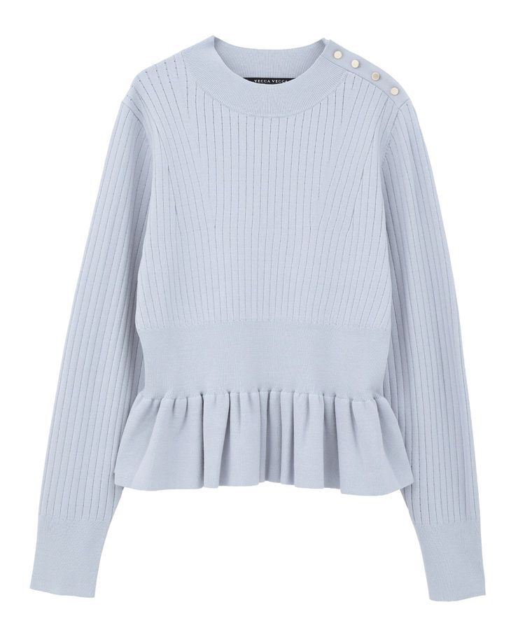 YECCA VECCA「金釦ペプラムニット」|ニット・セーター|