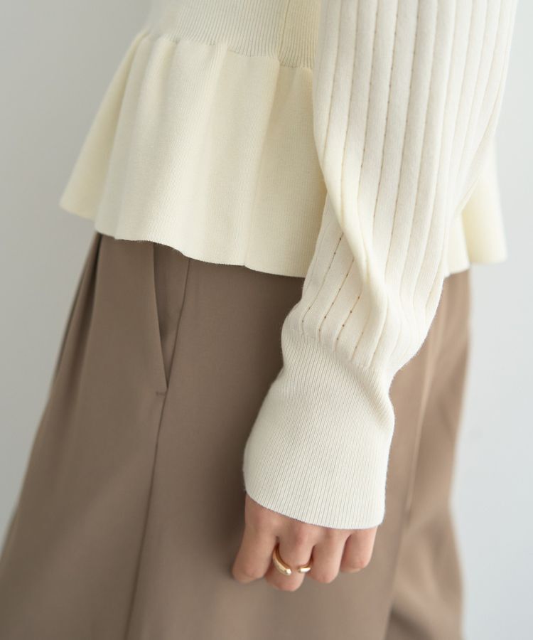 YECCA VECCA「金釦ペプラムニット」|ニット・セーター|