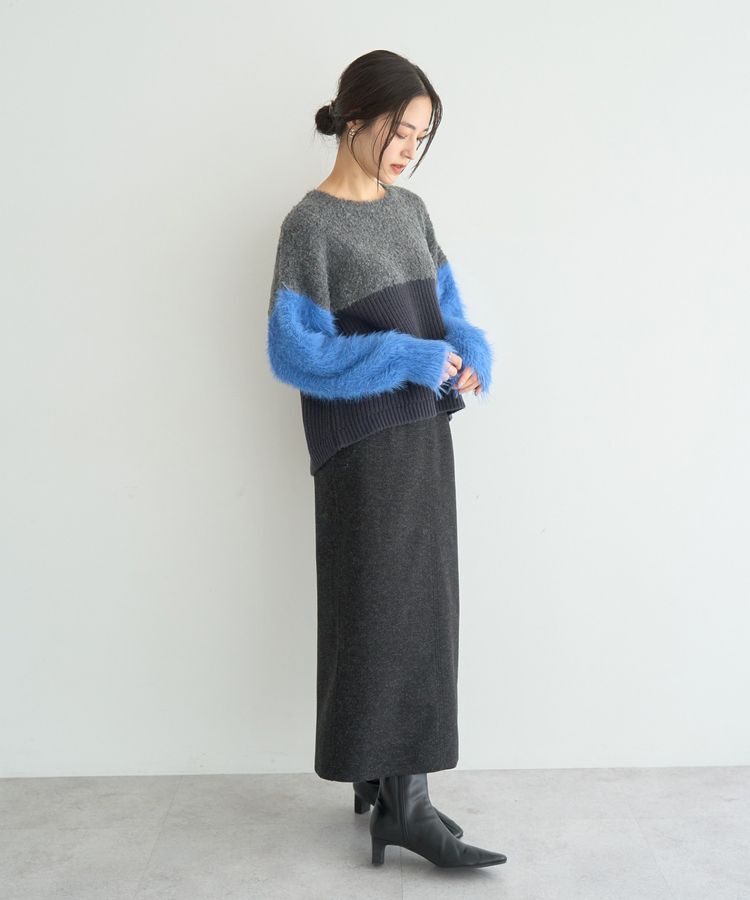 YECCA VECCA「素材MIX配色デザインニット」|ニット・セーター|